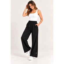 On Triko Beli Lastikli Geniş Paça Pantolon  16331