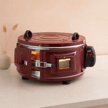 Bin1çeşit Yuvarlak Davul Fırın 1100W 46 cm - Alüminyum Tepsi, Ön Gözlem Camı