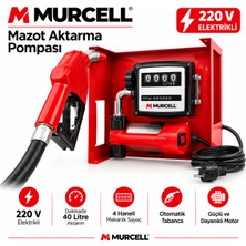 Düzey 220 Volt Sayaçlı Otomatik Mazot Aktarma Pompa Seti Kırmızı