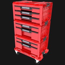 Qbrick System Pro Drawer Workshop Set 3 2.0 Red Ultra Hd - 7 Çekmeceli Tekerlekli Mobil Atölye Seti