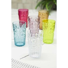 Bin1çeşit Akrilik Renkli 6'lı Uzun Bardak & Su Meşrubat Bardağı 750 ml ( Büyük Boy & Cam Değildir )
