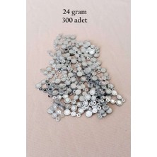 Bin1çeşit Oya Abiye Bileklik Kolye Pleksi Metalik Plastik Pul Gümüş Renk 24 Gram 300 Adet - BNC560