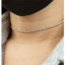 Mupte Jewelry Su Yolu Tasma Kolye Boyun Kolyesi Choker ve Bileklik Kombini Tek Sıra