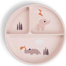 Done By Deer - Playground - Vakumlu Bölmeli Silikon Tabak - Pembe