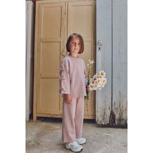 Cigit Şardonlu Sweatshirt Takım 2-8 Yaş Pudra Pembe