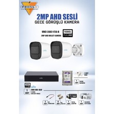 Uniwiz Unv 2'li 2mp Ahd Gece Görüşlü Sesli Kamera Seti