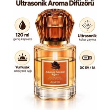 Zenviaa Ultrasonik Aroma Difüzörü 120 ml Abanoz Sandal Ağacı Kokulu LED Işıklı Araç ve Oda