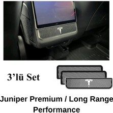 EDrives Tesla Model Y Juniper Arka Havalandırma Koruma Kapakları – 3’lü Set Abs Piano Black