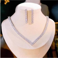 Mupte Jewelry Su Yolu Set Takım Abiye Set Gerdanlık