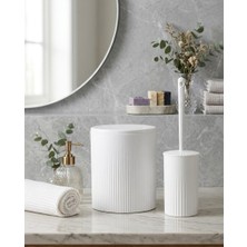 Veyla Style Beyaz 2'li Banyo Seti-Çöp Kovası-Wc Fırçası