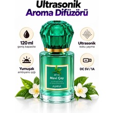 Ultrasonik Aroma Difüzörü 120 ml Mavi Çay Kokulu LED Işıklı Araç ve Oda Kokusu Midastech