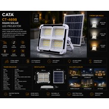 Cata CT-4698 Miami Solar LED Projektör Güneş Enerjili IP65 Dış Mekan Aydınlatma