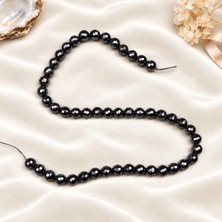 Moony Stone 8 mm Kesim Siyah Terahertz Dizi Boncuk