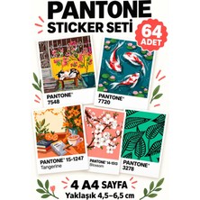 Cakaybu Pantone Kartı Temalı Sticker Seti 64 Adet – 4 A4 Sayfa, 4,5–6,5 cm Dekoratif Tasarımlar