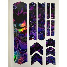 Cakaybu Anime Neon Bisiklet Kadro Sticker Seti – Karakter Temalı Frame Koruma Sticker –