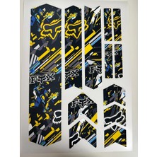 Cakaybu Sarı Siyah Fox Bisiklet Kadro Sticker Seti – Racing Mtb Frame Koruma Sticker