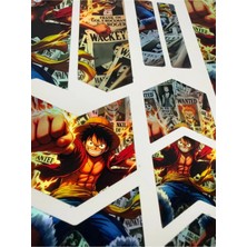 Cakaybu One Piece Luffy Wanted Holografik Bisiklet Kadro Sticker Seti – 12 Parça – Suya Dayanıklı