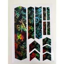 Cakaybu Hologram Bisiklet Kadro Sticker Seti – Graffiti Bad Desenli Frame Koruma Sticker –