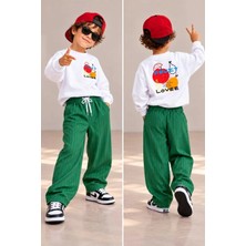 Erkek Çocuk Keten Pantolonlu Oversize Takım