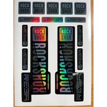 Cakaybu Rockshox Reba Hologram Sticker Seti – Bisiklet Ön Maşa Etiketi – Su Geçirmez