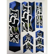 Cakaybu Mavi Siyah Fox Bisiklet Kadro Sticker Seti – Premium Frame Koruma Sticker –
