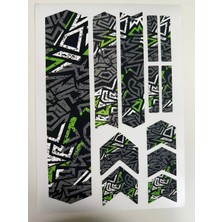 Cakaybu Geometrik Bisiklet Kadro Sticker Seti – Yeşil Siyah Frame Koruma Sticker –