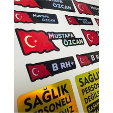 Cakaybu Kişiye Özel Isimlik Sticker Seti – Kan Grubu Etiketi + Kask Stickerı – Suya ve Çizilmeye Dayanıklı