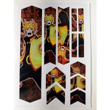 Cakaybu Naruto Uzumaki Holografik Bisiklet Kadro Sticker Seti