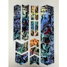 Cakaybu Holografik Dark Graffiti Bisiklet Kadro Sticker Seti – 12 Parça –