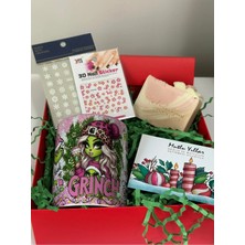 Cakaybu Hediye Kutusu Yılbaşı Yeni Yıl Grinch  Kupa Seti 9 ( Kupa , Tırnak  Sticker ,  Vegan Sabun )