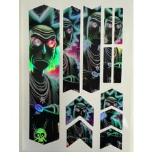 Cakaybu Premium Rick And Morty Bisiklet Kadro Sticker Seti – Neon Street Frame Sticker