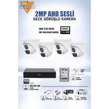 Uniwiz Unv 4'lü 2mp Ahd Gece Görüşlü Sesli Kamera Seti