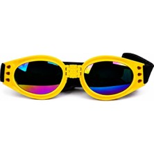 Str Store Rüzgar Önleyici Katlanabilir ve Ayarlanabilir Lastikli Köpek Güneş Gözlük 15 cm - Sarı