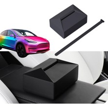 Str Store Tesla Model Y/model 3 Için Koltuk Arkası Cybertruck Mendil Kutusu, Siyah