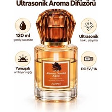TKÇ Ultrasonik Aroma Difüzörü 120 ml Abanoz Sandal Ağacı Kokulu LED Işıklı Araç ve Oda Kokusu A