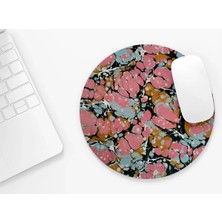 Riyaz Ebru Desen Kod:1 | Yuvarlak Kauçuk Taban Mousepad, Mouse Pad, Çap: 20 cm