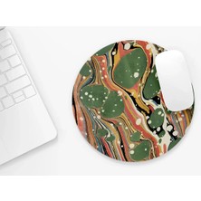 Riyaz Ebru Desen Kod:3 | Yuvarlak Kauçuk Taban Mousepad, Mouse Pad, Çap: 20 cm