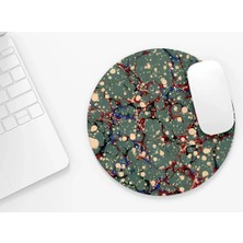 Riyaz Ebru Desen Kod:4 | Yuvarlak Kauçuk Taban Mousepad, Mouse Pad, Çap: 20 cm