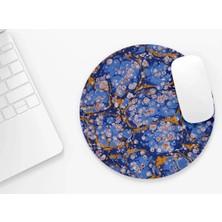 Riyaz Ebru Desen Kod:6 | Yuvarlak Kauçuk Taban Mousepad, Mouse Pad, Çap: 20 cm