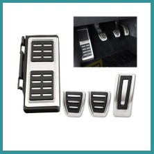 Bt Teknik Vw Golf 7 8 Passat B8 Tiguan 2 Touran 2 T-Roc T-Cross Arteon Polo 5 Uyumlu Geçme Manuel Pedal Seti 4 Parça Siyah Krom Bez