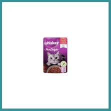 Whiskas Pouch Pure Delight Jöle Içinde Sığır Etli Yetişkin Kedi Konservesi 85 gr Bez