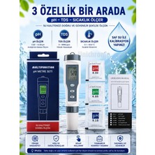 Tds 3 In 1 Ph Sıcaklık Tds Ölçer Led’li Sıcaklık Göstergeli Su Test Cihazı