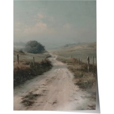 Zestia Vintage Duvar Posteri, Sisli Toprak Yol Poster No: 20213