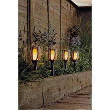 Trendexa 4 Adet 50 cm Alev Efektli Meşale Solar LED Bahçe Lambası