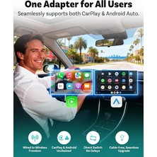 Mini Pico, 2026 Yeniliği 2'in'1 Kablosuz Carplay ve Android Auto Adaptörü Tek Dokunuşla Cihaz Değişimi, Tak ve Kullan, Wifi 6 ve Bluetooth 5.4, iPhone ve Android Için Otomatik Bağlanır