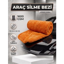 Str Store 1600 Gsm Çift Taraflı Araç Kurulama Havlusu 70X50 cm - Ultra Emici Mikrofiber Oto Bezi Turuncu