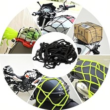- Bisiklet - Atv - Scooter Kask Filesi – 6 Kanca | Neon Sarı | 1 Metre Esneyebilir Eşya Taşıma Filesi