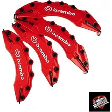 Kaliper Kapağı 4'lü Set, Kırmızı, Ön 28 cm Arka 24 Cm, Isıya Dayanıklı Abs
