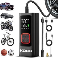 KB426 Şarjlı Dijital Lastik Şişirme Pompası, 12V, 150 Psı, 2000MAH Li-Ion, Powerbank, LED Lamba, 16X6.6X5 cm