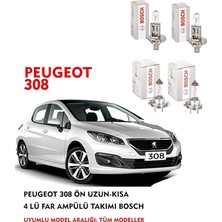 Peugeot 308 Ön Uzun-Kısa 4 Lü Far Ampülü Takımı